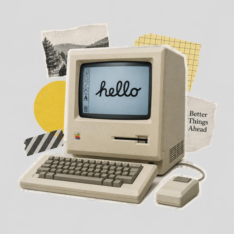 Retro computer collage